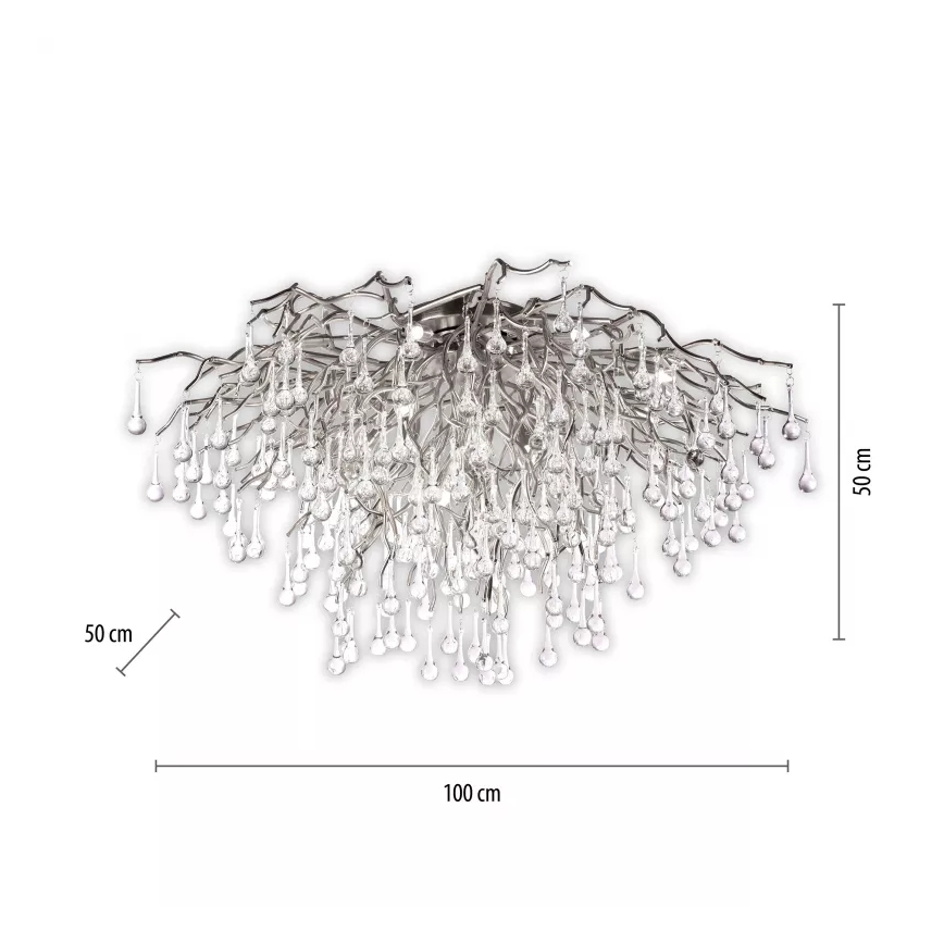 Paul Neuhaus 8092-55 - Stropni luster ICICLE za površinsku montažu 14xG9/40W/230V Ø 100 cm sjajni krom