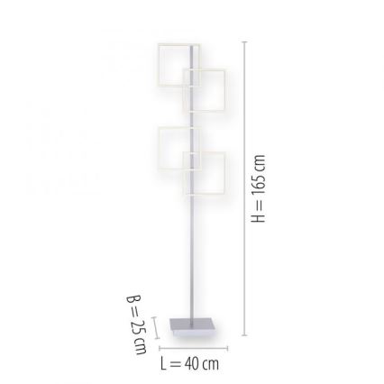 Paul Neuhaus 817-55 - LED Prigušiva podna lampa INIGO 4xLED/8W/230V + daljinski upravljač
