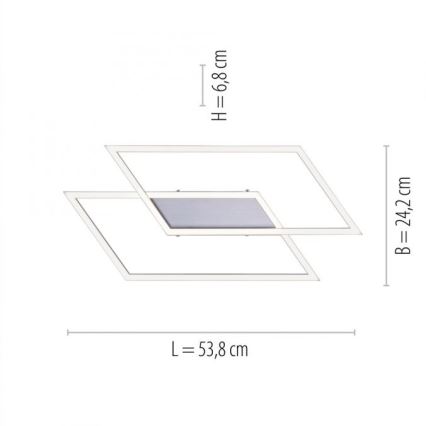 Paul Neuhaus 8192-55 - LED Prigušivi luster za površinsku ugradnju INIGO 2xLED/12W/230V