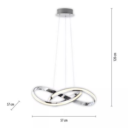 Paul Neuhaus 8291-17 - LED prigušivač luster na užetu MELINDA LED/30W/230V