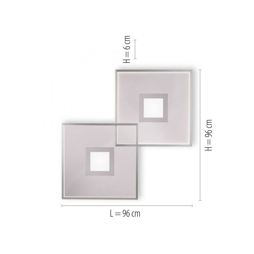 Paul Neuhaus 8378-55 - LED Prigušiva stropna svjetiljka AMARA LED/45W/230V sjajni krom + daljinski upravljač