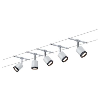Paulmann 3981 - SET 5xLED/4W Kompletan sajlni sustav TUBE 230V, matirani krom/crna