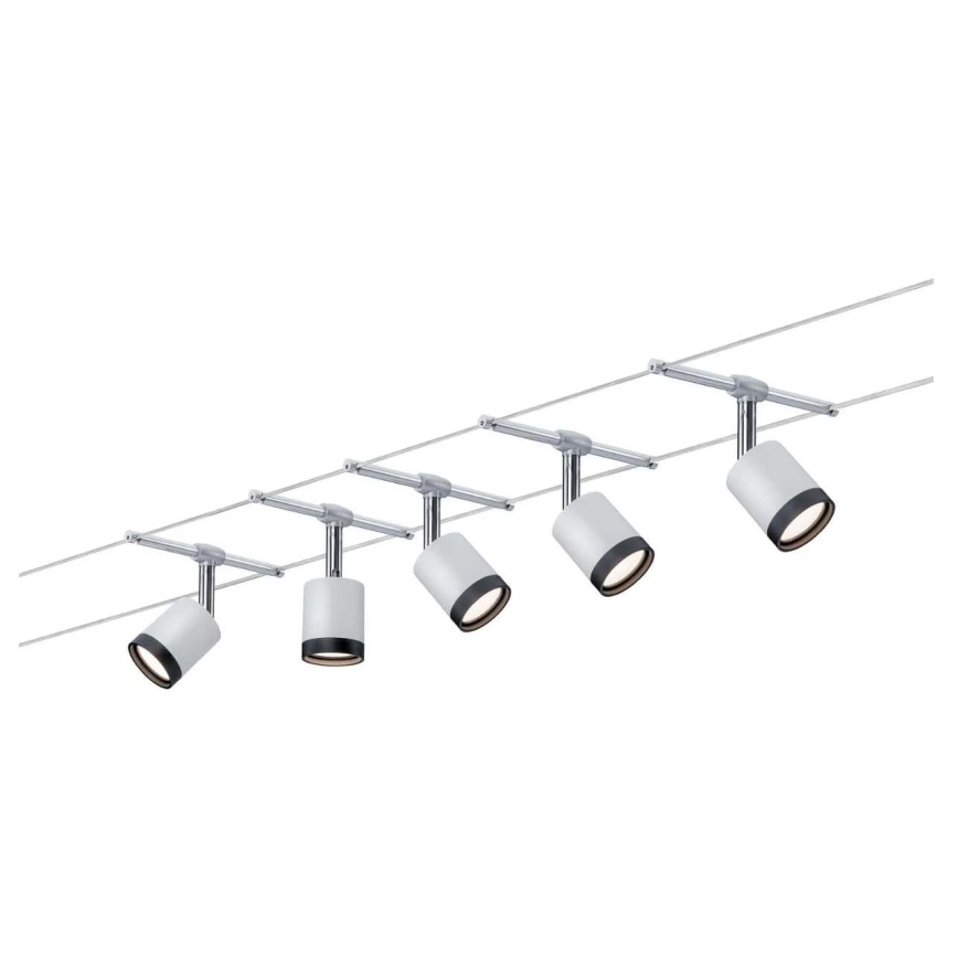 Paulmann 3981 - SET 5xLED/4W Kompletan sajlni sustav TUBE 230V, matirani krom/crna