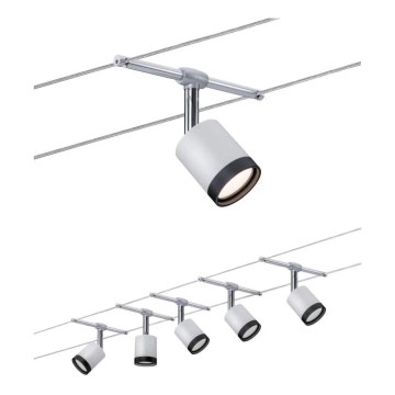 Paulmann 3981 - SET 5xLED/4W Kompletan sajlni sustav TUBE 230V, matirani krom/crna
