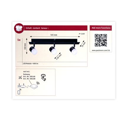 Paulmann 50099 - 3xLED/6,5W Prigušiva reflektorska svjetiljka SMART DEON 230V ZigBee