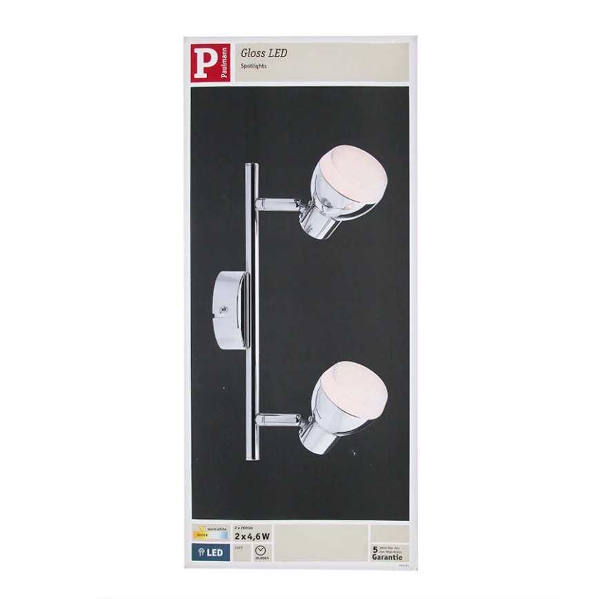 Paulmann 60365 - LED Ugradbena svjetiljka GLOSS 2xLED/4,6W/230V