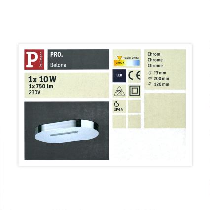 Paulmann 70395 - LED/10W Zidna svjetiljka za kupaonicu BELONA 230V IP44