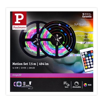 Paulmann 70514 - LED RGB/15W Prigušiva traka SIMPLED 7,5m 230V + DU