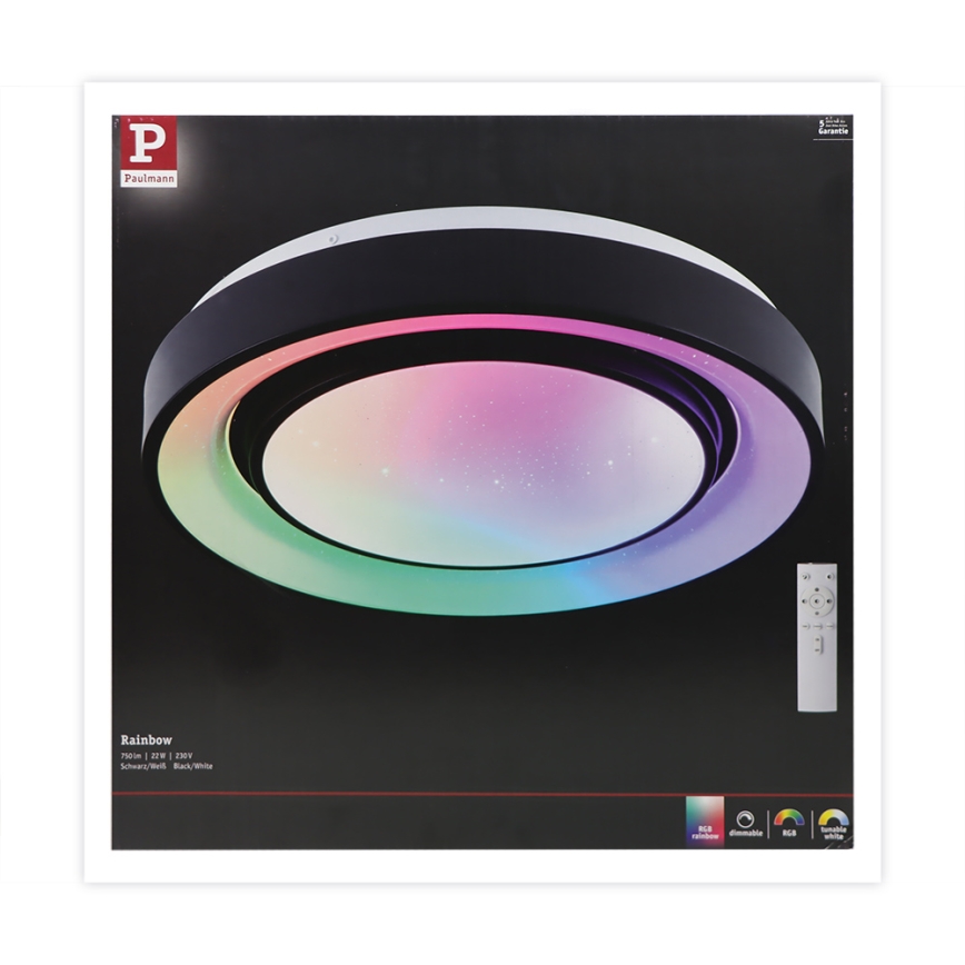 Paulmann 70544 - LED RGBW/22W Prigušiva stropna svjetiljka RAINBOW 230V 3000-6500K + daljinski upravljač