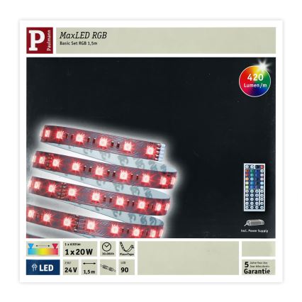 Paulmann 70587 - LED RGB/20W Prigušiva traka MAXLED 1,5m 230V + daljinski upravljač