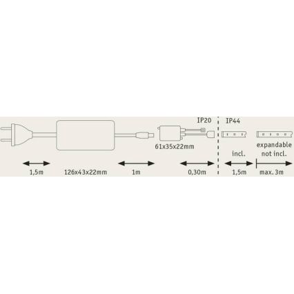 Paulmann 70623 - LED/10W IP44 Prigušiva traka za kupaonicu MAXLED 1,5 m 2700-6500K 230V + daljinski upravljač