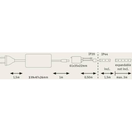 Paulmann 70627 - LED RGB/18W IP44 Prigušiva traka za kupaonicu MAXLED 1,5 m 230V + daljinski upravljač