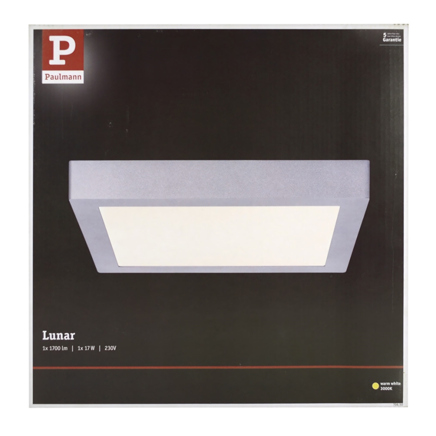 Paulmann 70650 - LED/17W Stropna svjetiljka LUNAR 230V 30x30 cm mat krom