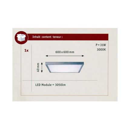 Paulmann 70652 - LED/30W Stropna svjetiljka LUNAR 230V