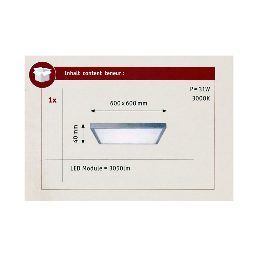 Paulmann 70652 - LED/30W Stropna svjetiljka LUNAR 230V