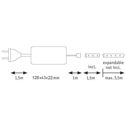 Paulmann 70667 - LED/8,5W IP44 Prigušiva traka za kupaonicu MAXLED 1,5 m 6500K 230V