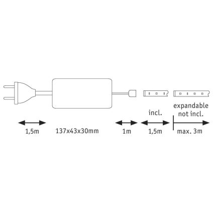 Paulmann 70671 - LED/18W IP44 Dimmabilni kupaonska traka MAXLED 1,5 m 6500K 230V
