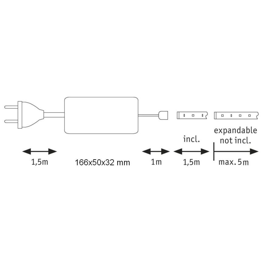 Paulmann 70672 - LED/18W IP44 Dimmabilni kupaonski LED trak MAXLED 1,5 m 2700K 230V