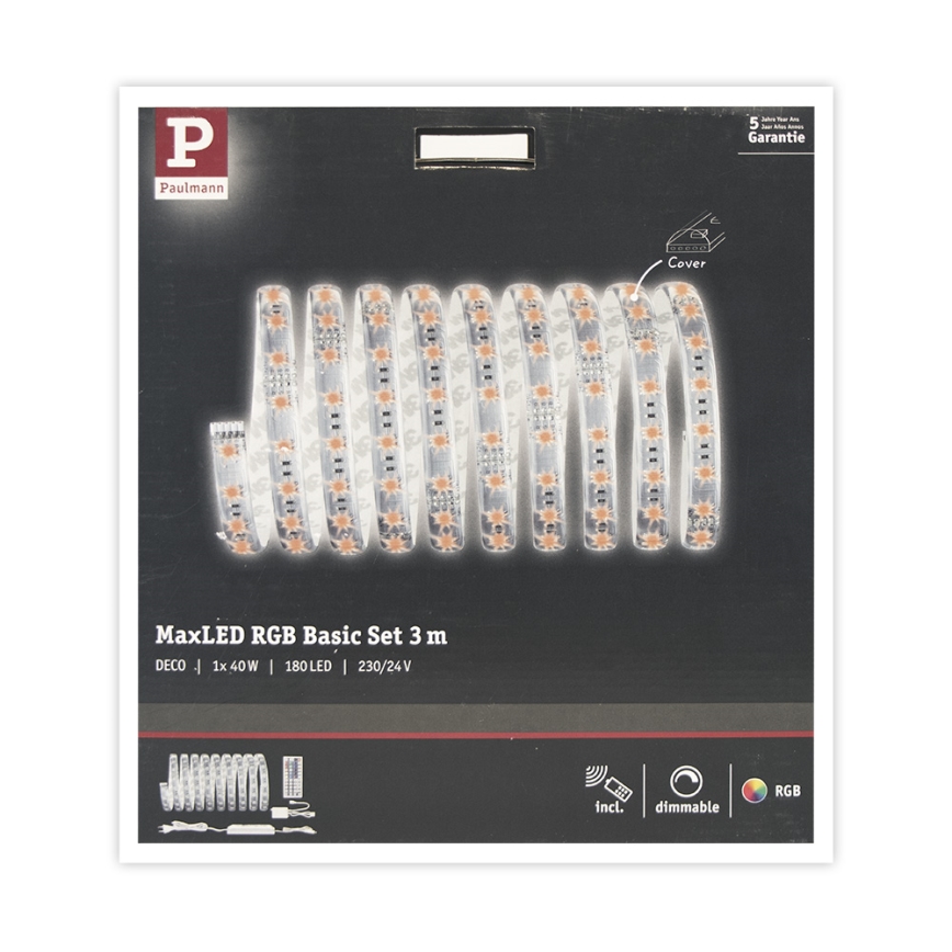 Paulmann 70673 - LED RGB/40W Prigušiva traka MAXLED 3m 230V + daljinski upravljač