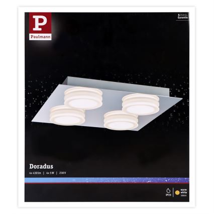 Paulmann 70875 - 4xLED/5W IP23 Stropna svjetiljka za kupaonicu DORADUS 230V