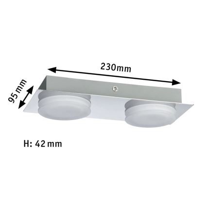 Paulmann 70883 - 2xLED/4,7W IP23 Kupaonsko zidno svjetlo DORADUS 230V