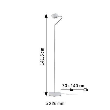 Paulmann 70920 - LED/7,5W Podna lampa RAMOS s mogućnošću prigušivanja 230V bijela/sjajni krom