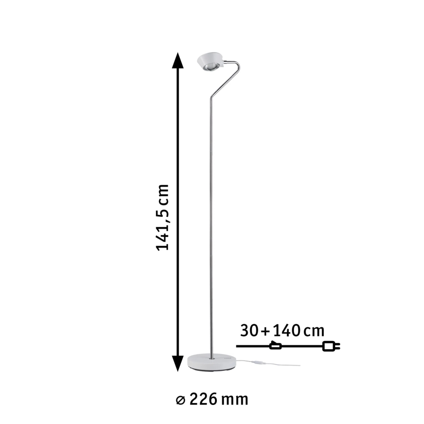 Paulmann 70920 - LED/7,5W Podna lampa RAMOS s mogućnošću prigušivanja 230V bijela/sjajni krom