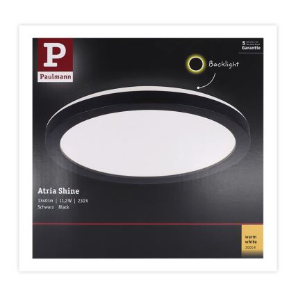 Paulmann 70997 - LED/11,2W Nadgradni panel ATRIA 230V 3000K pr. 19 cm crna