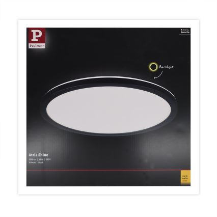 Paulmann 70998 - LED/16W Nadgradni panel ATRIA 230V 3000K pr. 29,3 cm crna