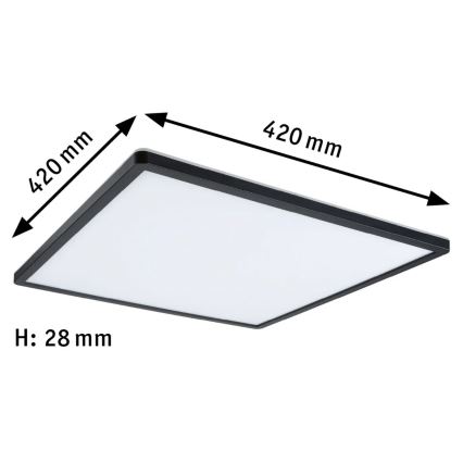Paulmann 71002 - LED/22W Prigušivi panel ATRIA 230V 3000K 42x42 cm crna