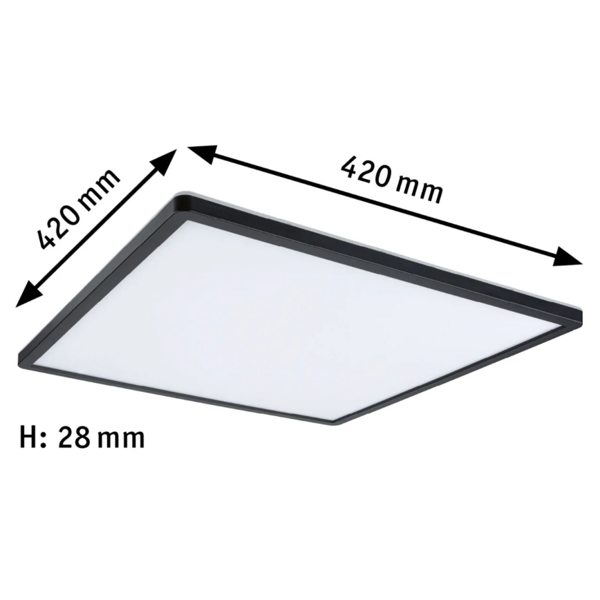 Paulmann 71002 - LED/22W Prigušivi panel ATRIA 230V 3000K 42x42 cm crna