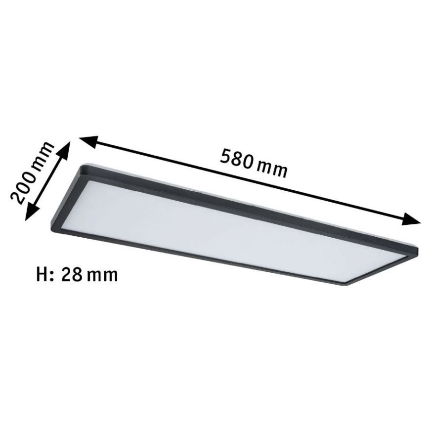 Paulmann 71003 - LED/22W Prigušivi panel ATRIA 230V 3000K 20x58 cm crna