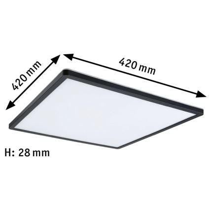 Paulmann 71016 - LED/22W Dimabilna ploča ATRIA 230V 4000K 42x42 cm crna