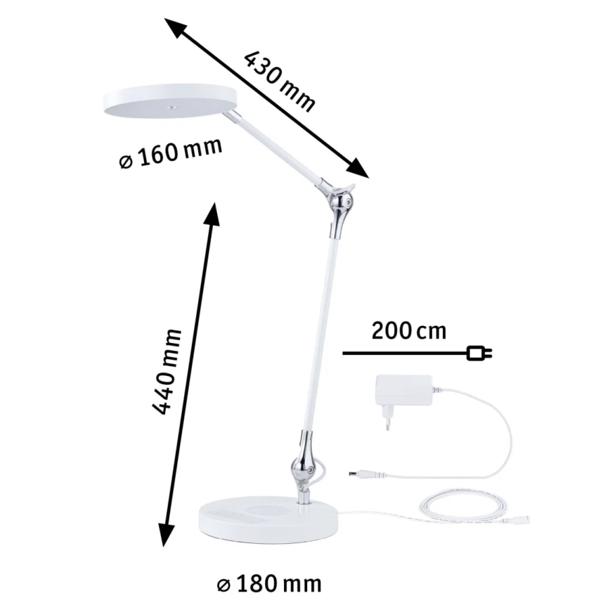 Paulmann 78011 - LED/11W Prigušiva stolna lampa na dodir NUMIS 230V 2700/4000/6500K bijela