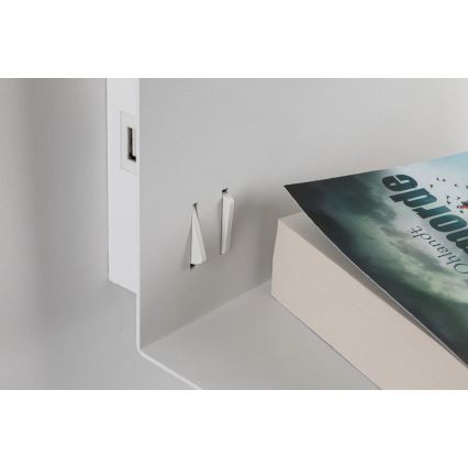 Paulmann 78913 - LED/2,5W + 1xE27/40W Zidna svjetiljka s policom i USB priključkom MERANI 230V bijela