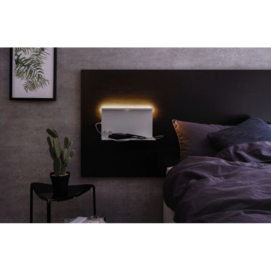 Paulmann 78919 - LED/4,5W Prigušiva svjetiljka s policom i USB + LED/1,6W 230V