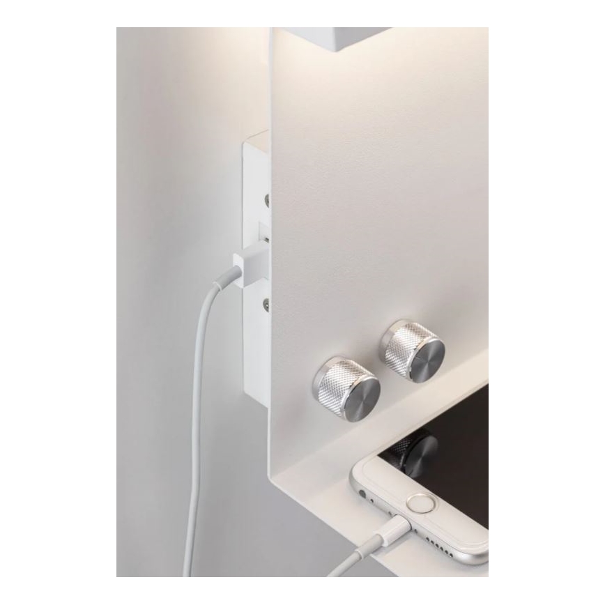 Paulmann 78919 - LED/4,5W Prigušiva svjetiljka s policom i USB + LED/1,6W 230V