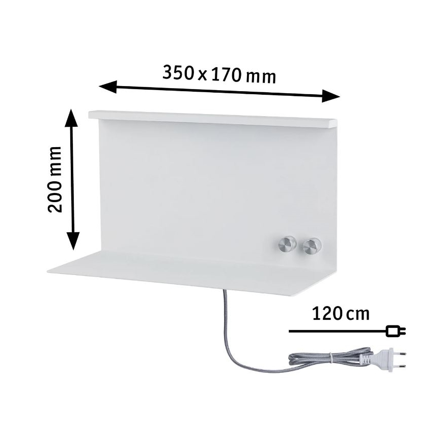 Paulmann 78919 - LED/4,5W Prigušiva svjetiljka s policom i USB + LED/1,6W 230V
