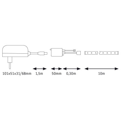 Paulmann 78978 - LED RGB/20W Prigušiva traka SIMPLED 5m 230V + DO