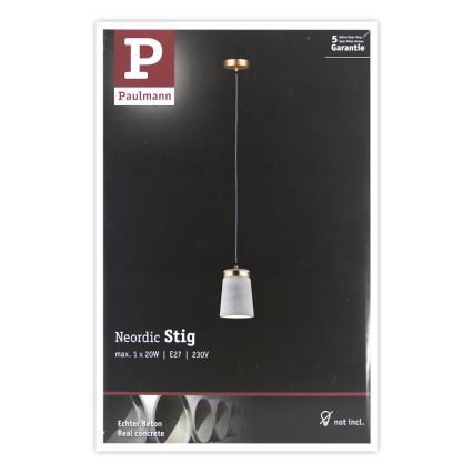 Paulmann 79617 - 1xE27/20W Luster na sajli NEORDIC STIG 230V