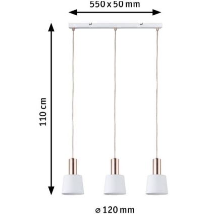 Paulmann 79657 - 3xE14/20W Luster na sajli NEORDIC HALDAR 230V