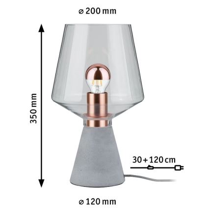 Paulmann 79665 - 1xE27/20W Stolna lampa NEORDIC YORIK 230V