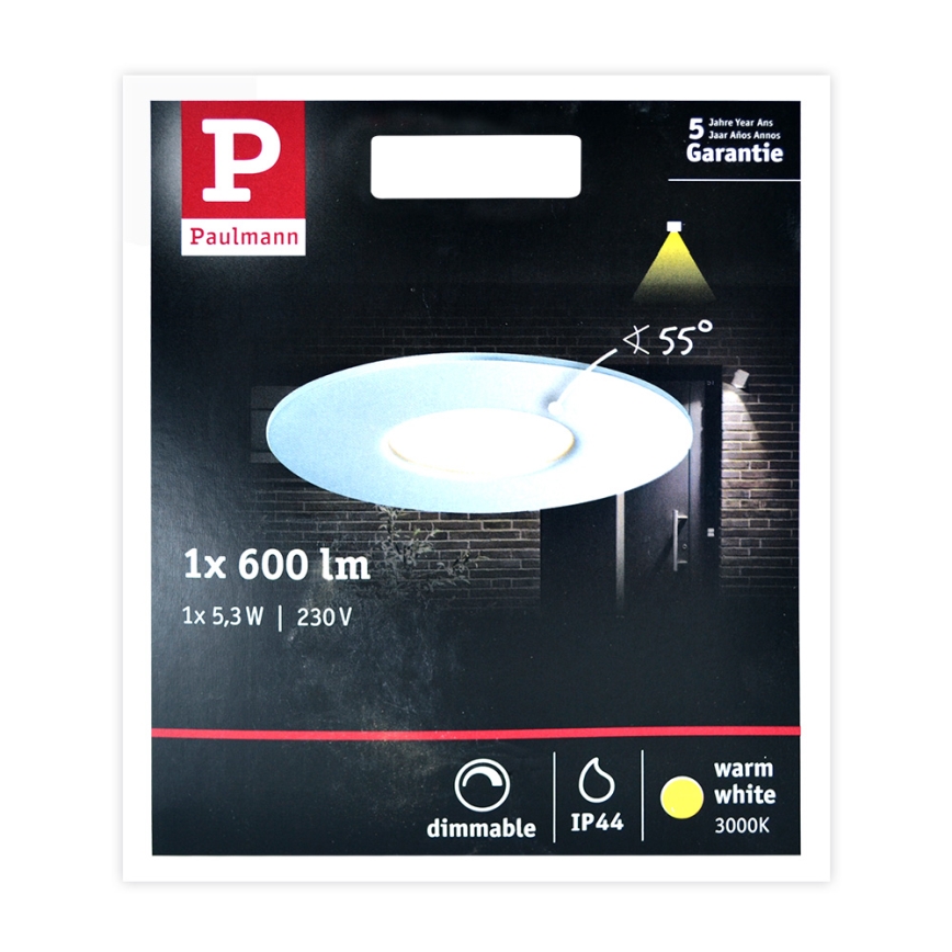 Paulmann 79668 - LED/5,3W IP44 Prigušiva ugradbena svjetiljka za kupaonicu HOUSE 230V