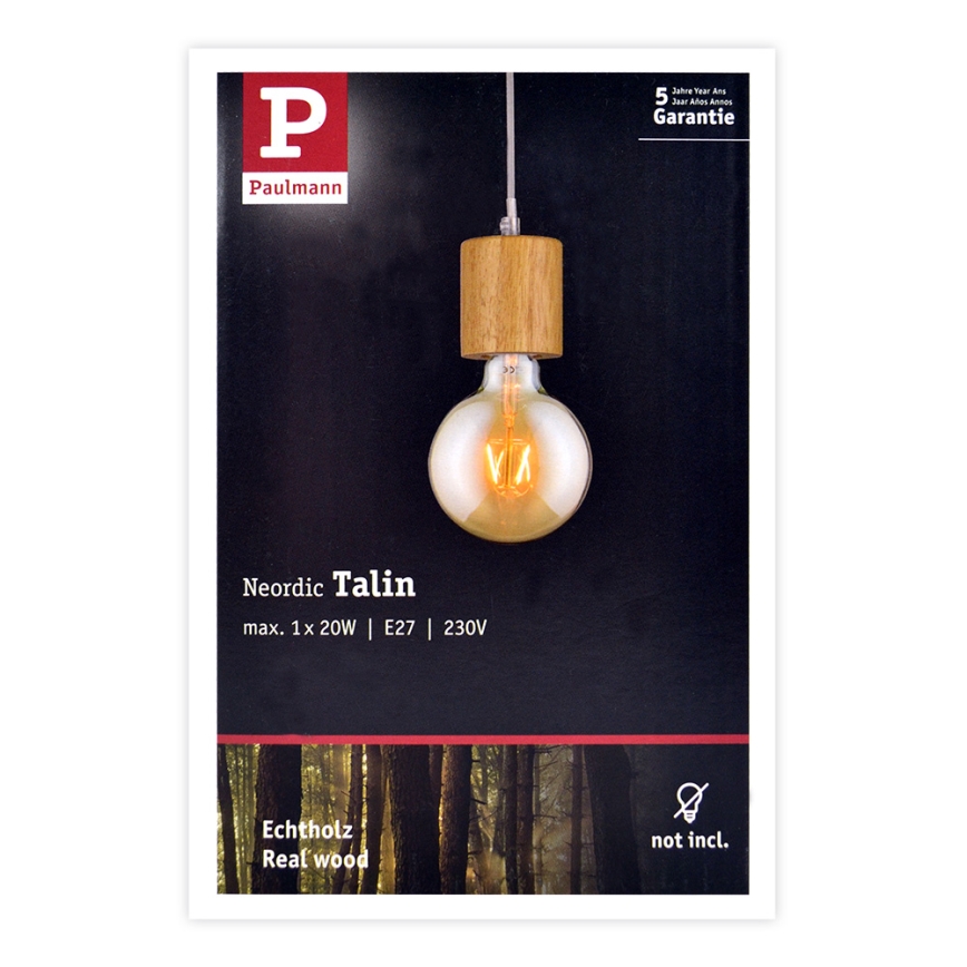 Paulmann 79698 - Luster na sajli TALIN 1xE27/20W/230V