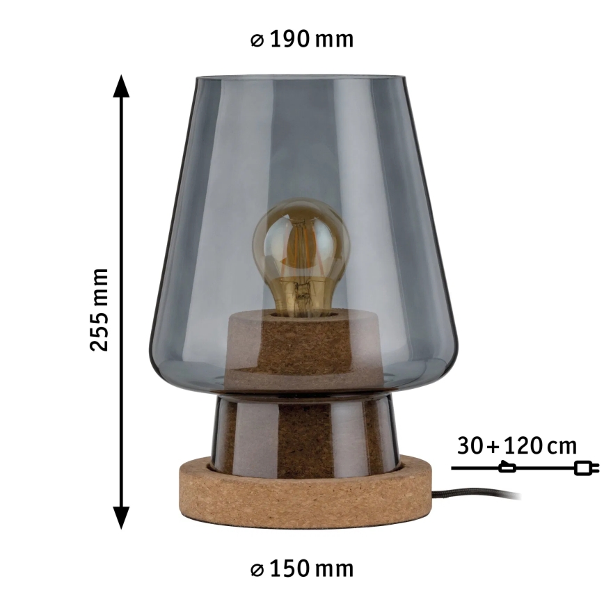 Paulmann 79736 - 1xE27/20W Stolna svjetiljka IBEN 230V zadimljena