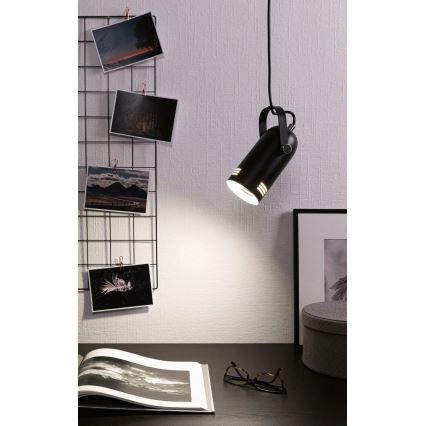 Paulmann 79766 - 1xE27/15W Viseći luster na kabelu LAVEA 230V crna