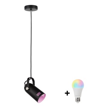 Paulmann 79766 - LED RGBW 1xE27/9W viseći luster na sajli LAVEA 230V crni