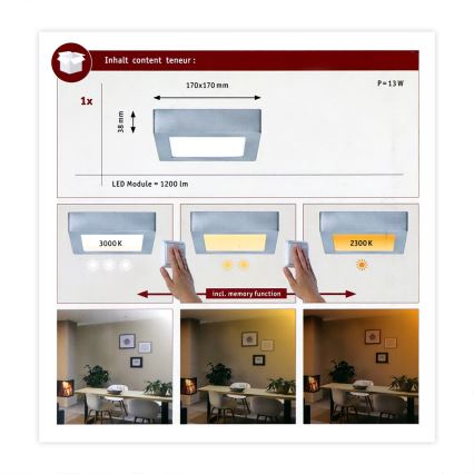 Paulmann 79791 - LED/10,2W Stropna svjetiljka CARPO 230V 2300-3000K