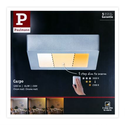 Paulmann 79791 - LED/10,2W Stropna svjetiljka CARPO 230V 2300-3000K