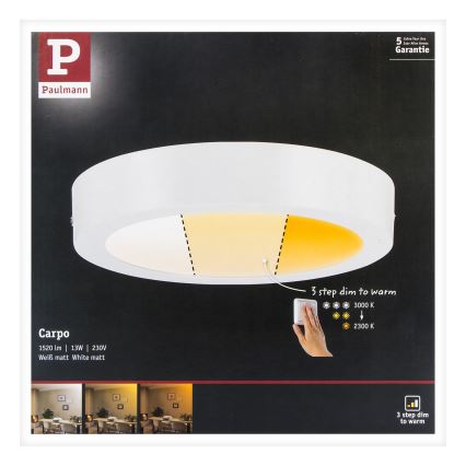 Paulmann 79795 - LED/13W Stropna svjetiljka CARPO 230V 2300/2500/3000K